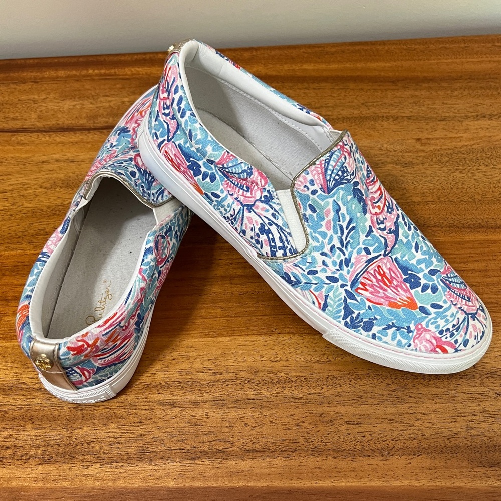 Lilly Pulitzer Julie Colorful Slip On Sneakers Size 10